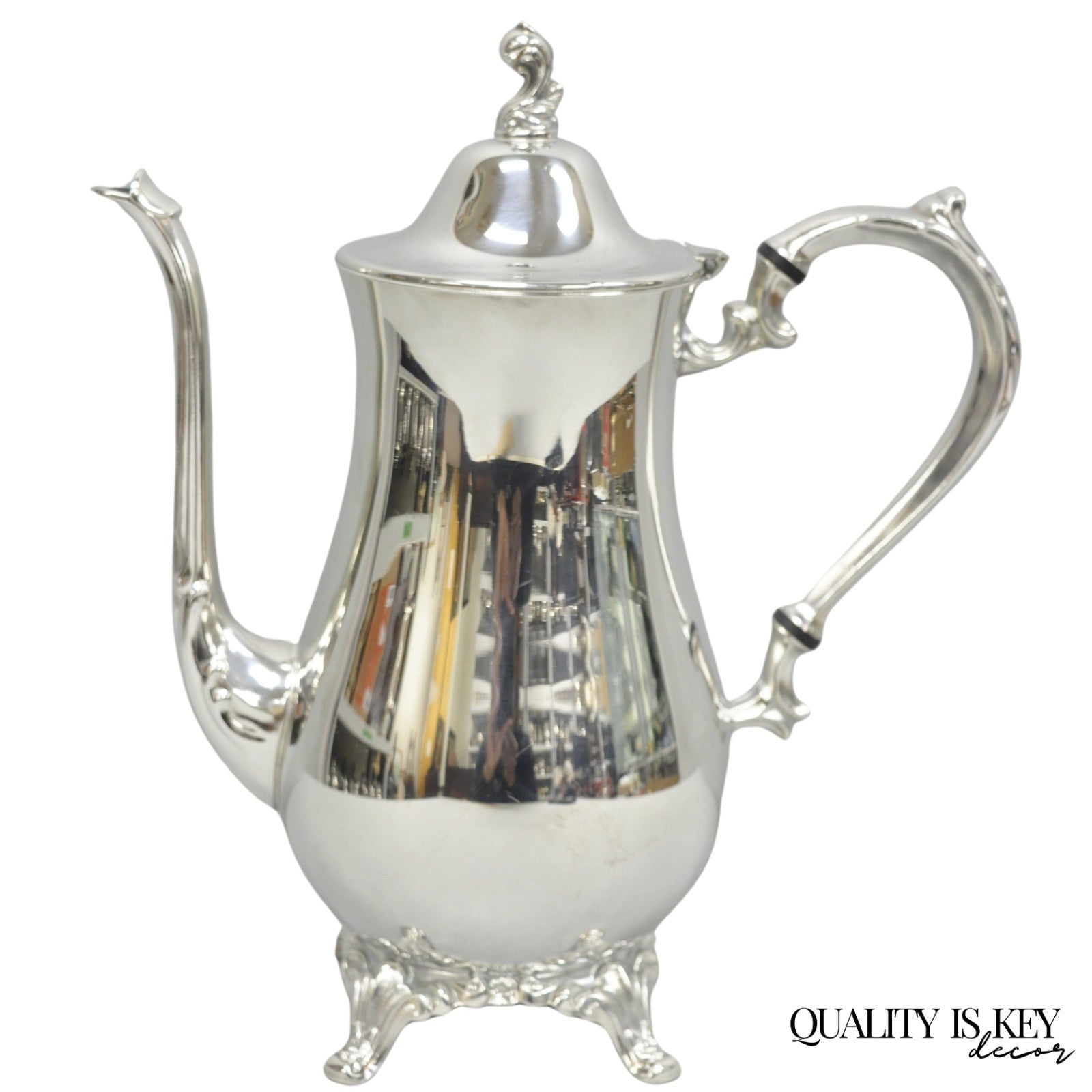 Vintage Oneida Victorian Style Silver Plated Victorian Teapot Coffee Pot