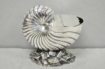 Antique Victorian Silver Plated Nautilus Figural Shell Form Spoon Warmer