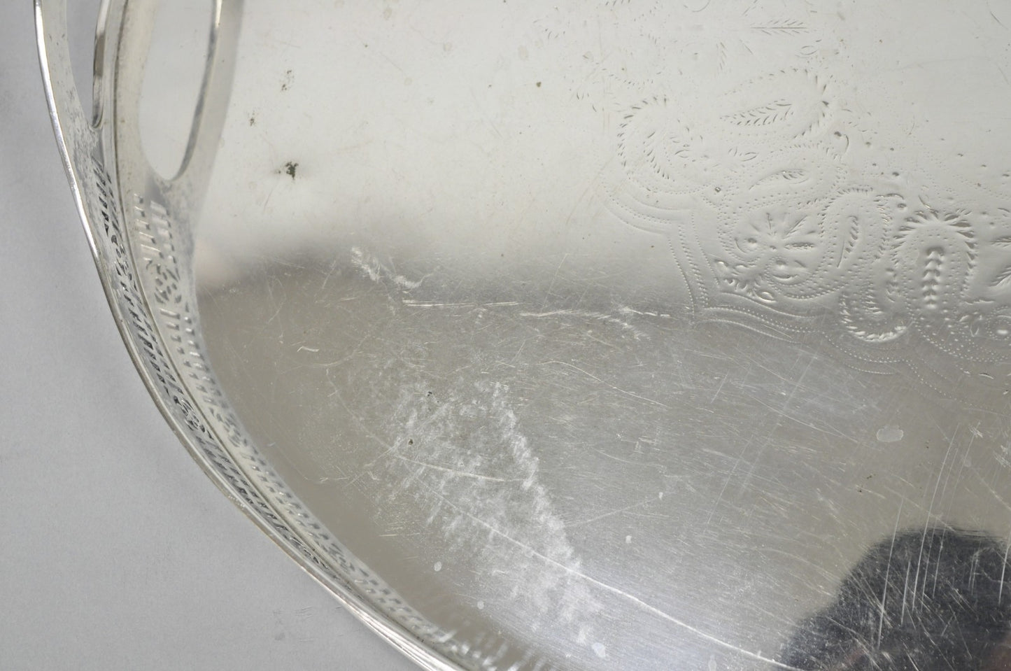 Antique English Sheffield Edwardian Silver Plated Oval Serving Platter Tray
