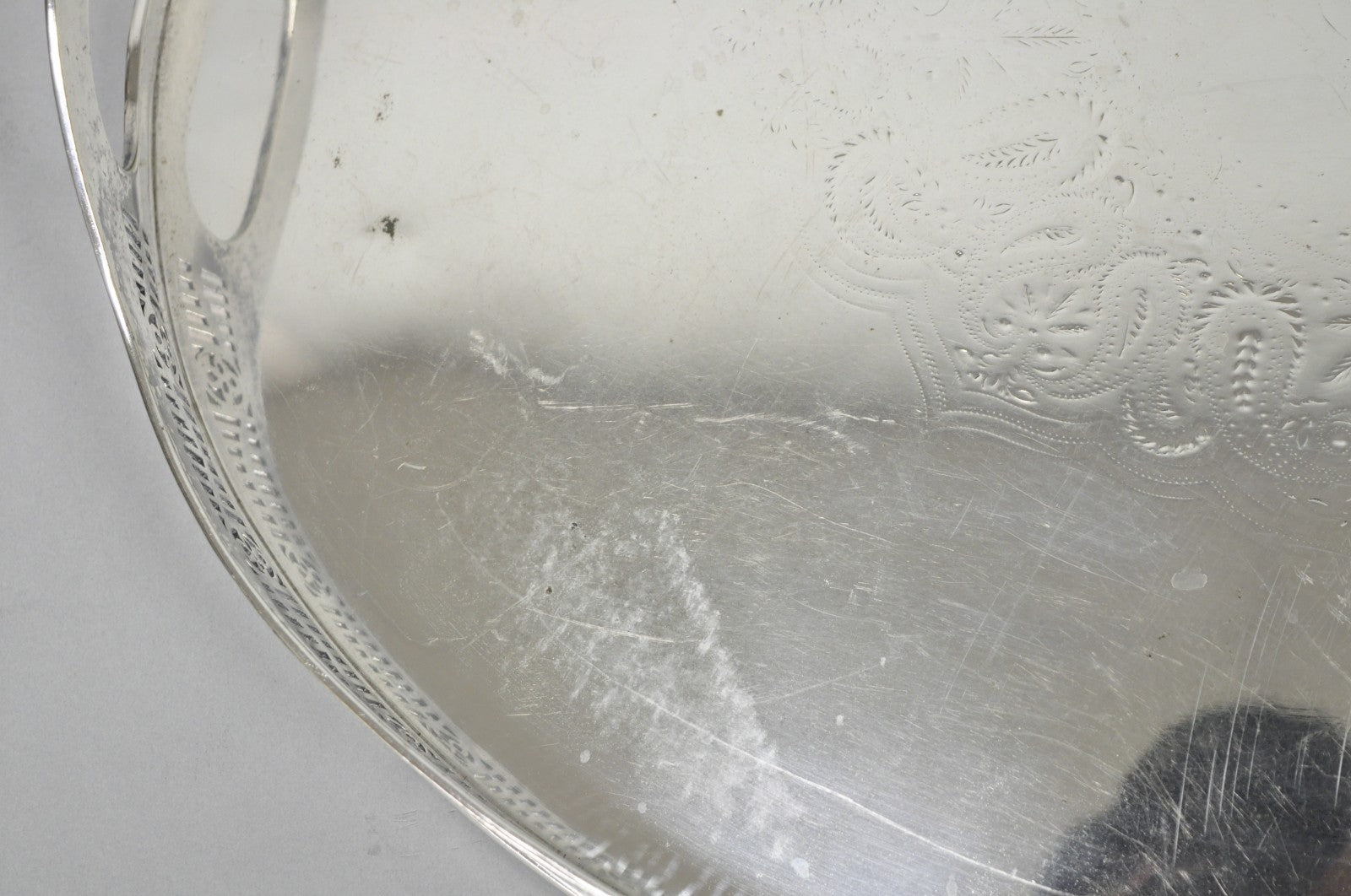Antique English Sheffield Edwardian Silver Plated Oval Serving Platter Tray
