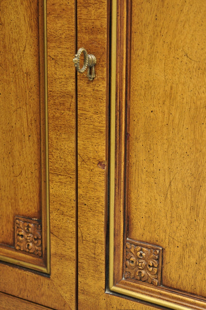 Henredon French Country Provincial Walnut Fruitwood 3 Pc Wall Unit Bookcase