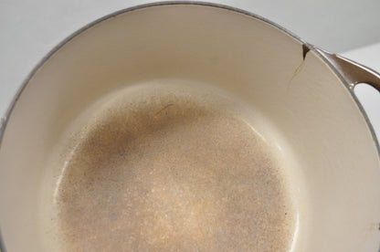 Vintage Cousances France Enameled Cast Iron Dutch Oven Pot Chocolate Brown # 22