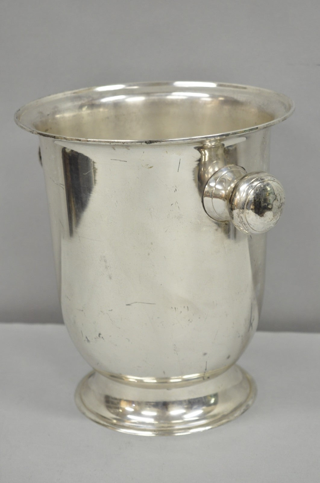 Mid Century Modern Silver Plated Twin Handle Urn Champagne Chiller Ice Bucket