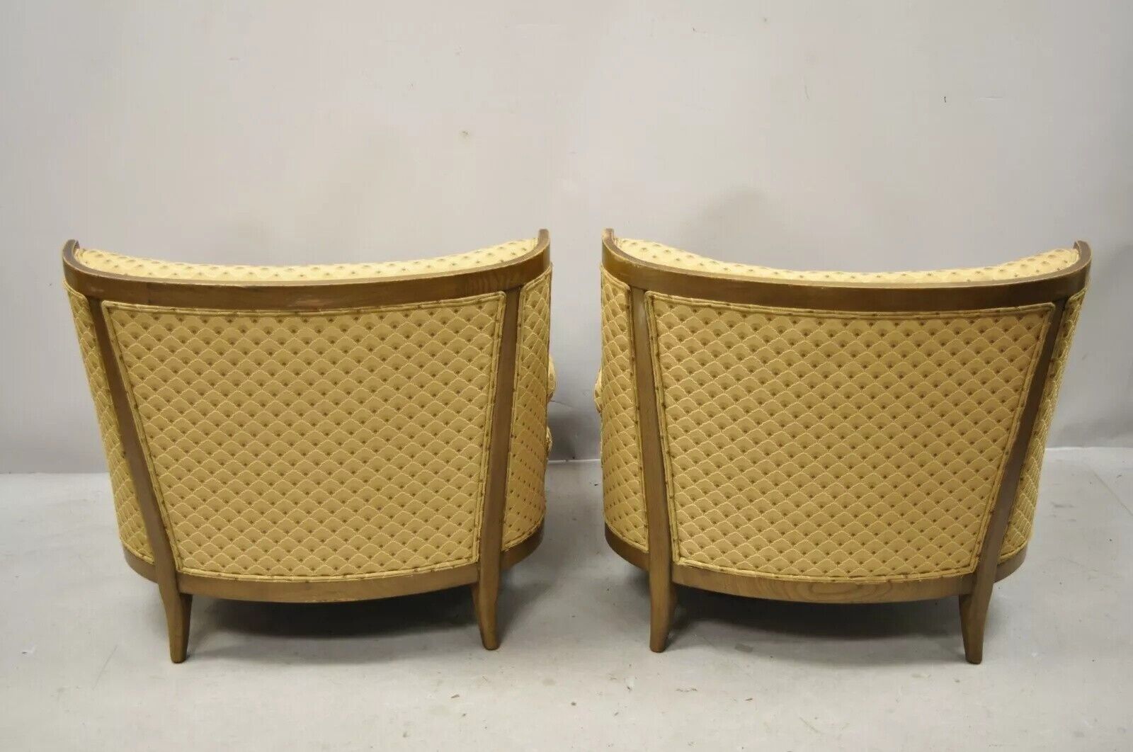 Mid Century Modern Paul McCobb Style Barrel Back Slipper Lounge Chairs - a Pair