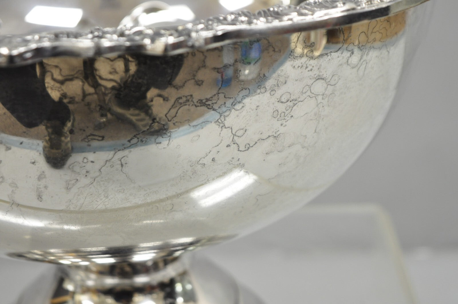 Vintage FB Rogers Silver Plated Victorian Style Punch Bowl Set w/ 10 Cups