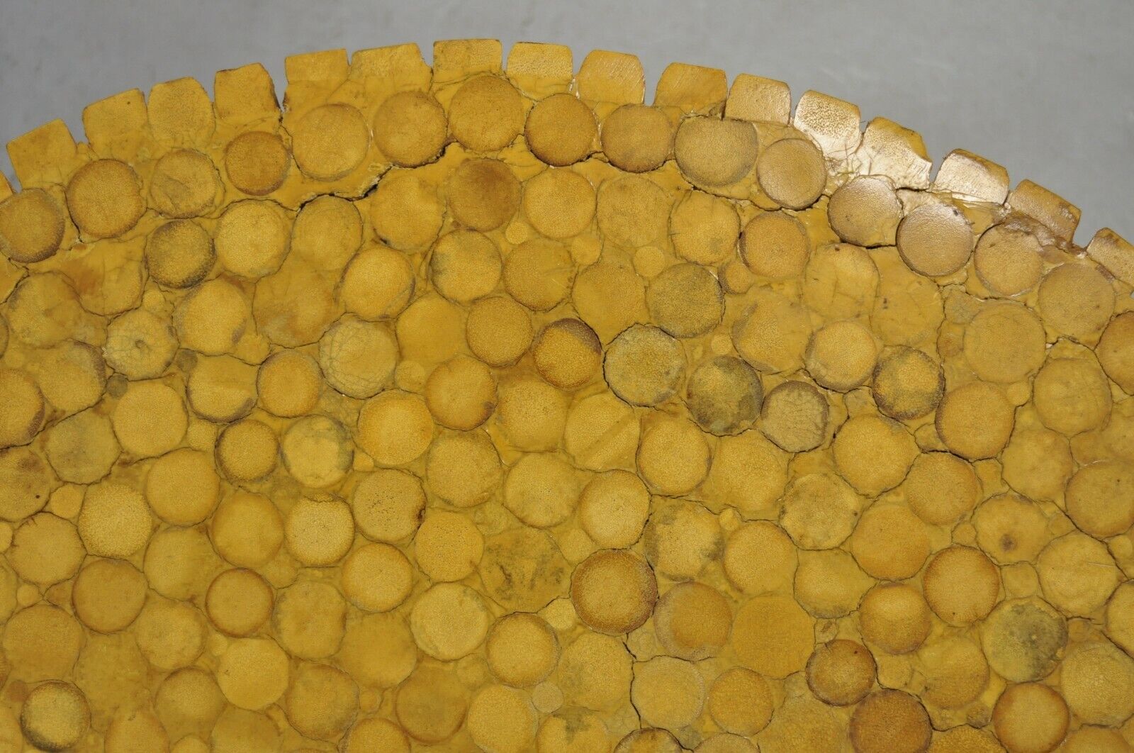 McGuire Style Sheaf of Wheat Bamboo 48" Round Glass Coffee Table