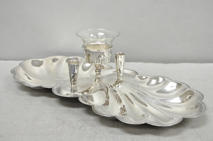Vintage Sheffield Silver Plated Clam Shell Shrimp Cocktail Serving Platter Tray