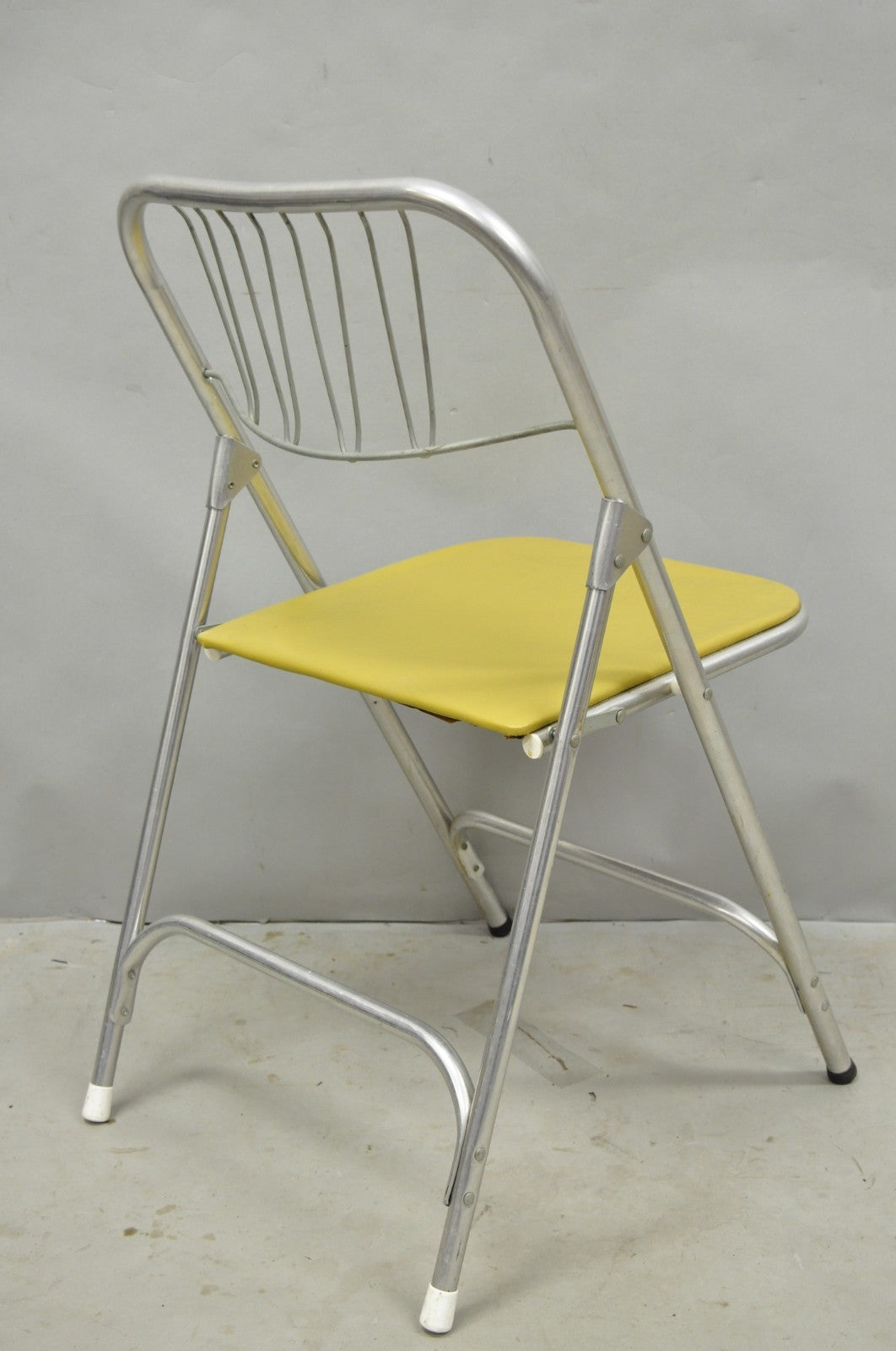 Vintage Mid Century Modern Aluminum Folding Dining Chairs by Airlite - Set of 4