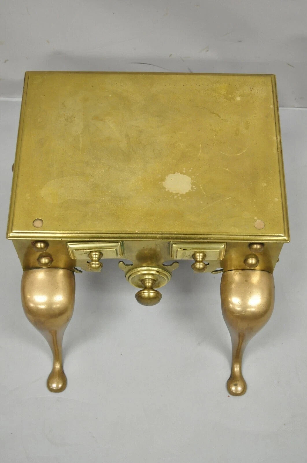 Antique English Victorian Solid Brass 40 lb. Footman Fireplace Trivet