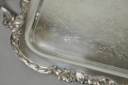 Vintage FB Rogers 1338 Victorian Silver Plated Narrow Serving Platter Bar Tray