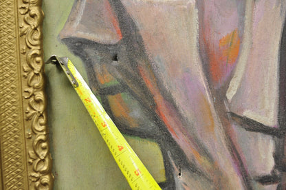 Vintage Samuel Heller "Face in Motion" Picasso Style Oil on Canvas Painting