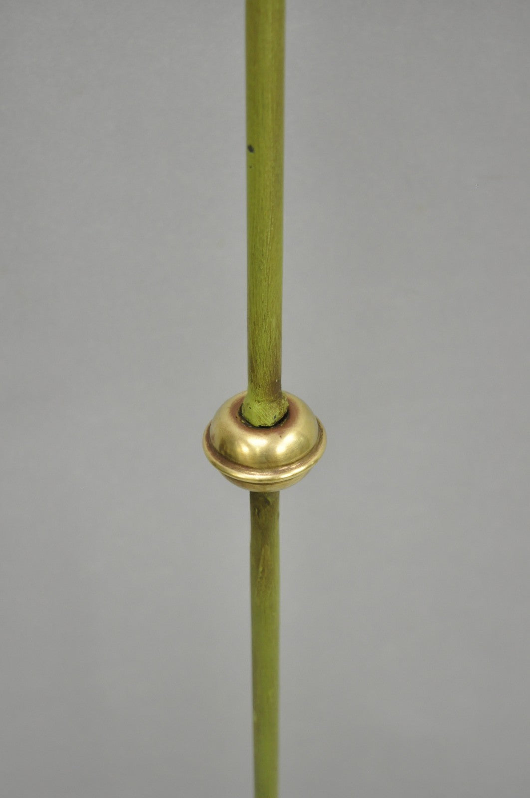 Antique Spanish Renaissance Gothic Green Iron & Brass Tripod Pole Floor Lamp