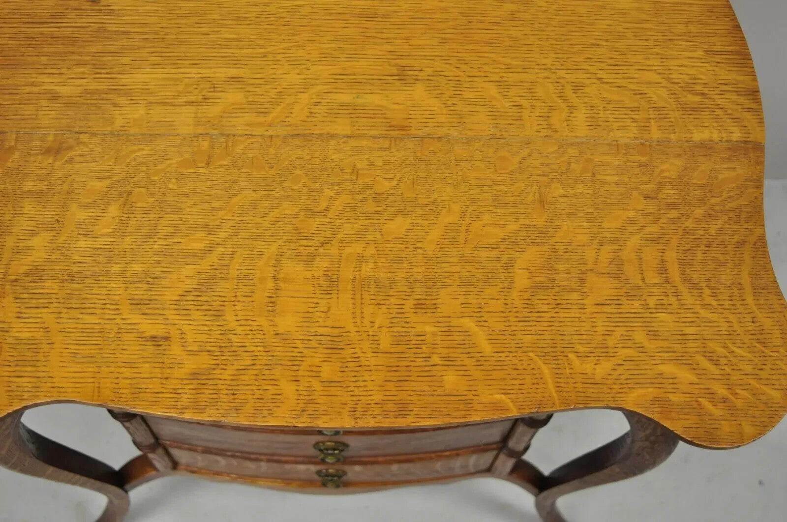 Antique Victorian Art Nouveau Golden Oak 4 Drawer Sewing Work Stand Side Table