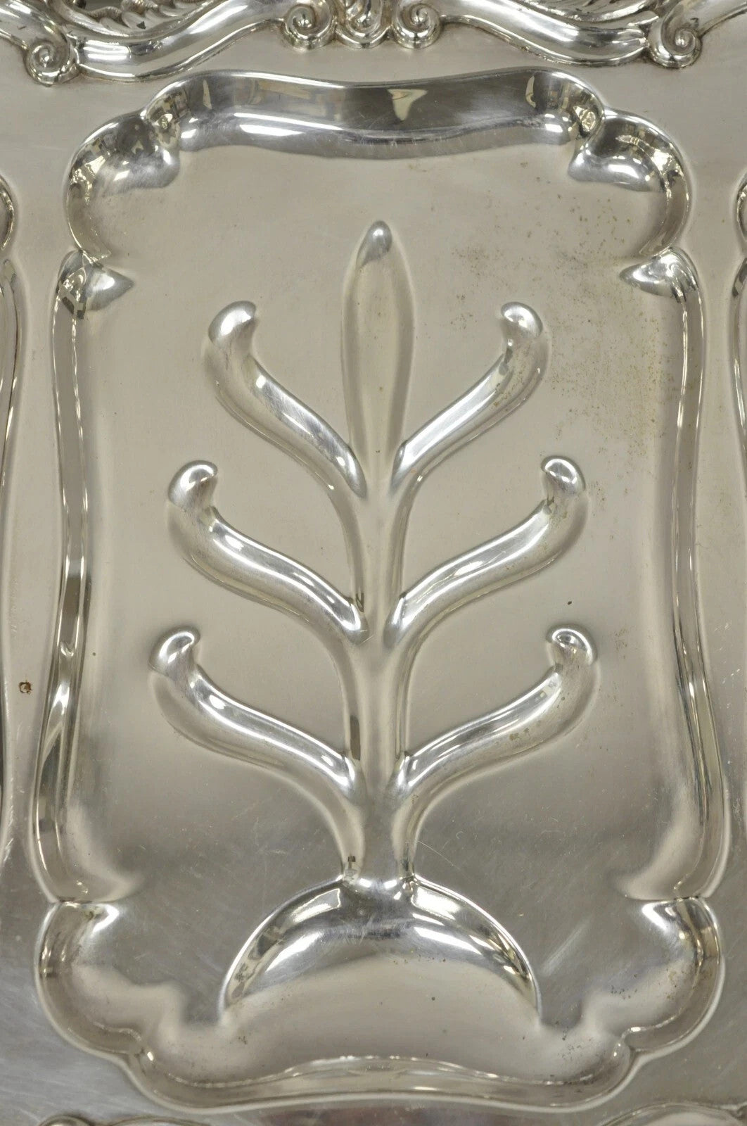 Victorian Meneses Orfebres Silver Plated Meat Cutlery Serving Platter Tray