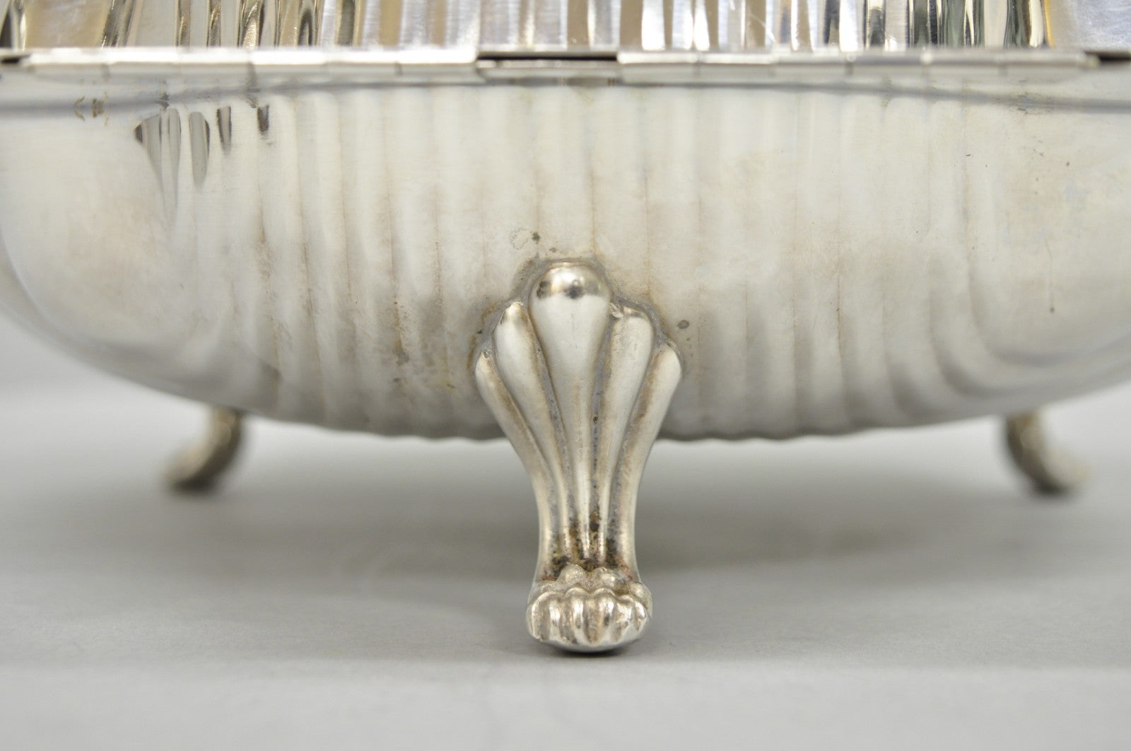 Vintage English Regency Silver Plated Clam Shell Hinged Serving Platter Dish