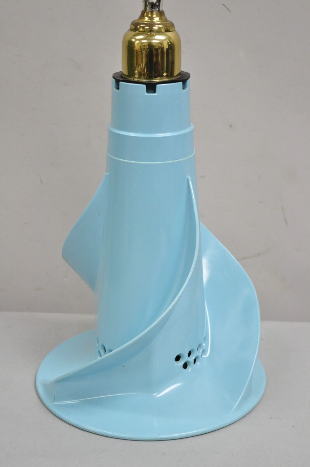 Vintage Mid Century Modern Turquoise Blue Washing Machine Agitator Table Lamp