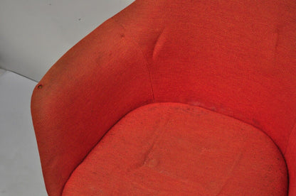 Vintage Knoll Eero Saarinen Red Upholstered Fiberglass Tulip Arm Chair