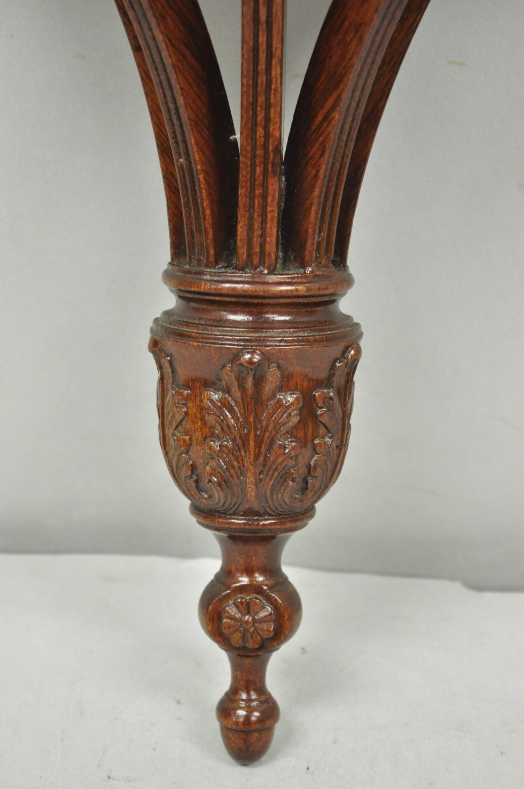 Regency Style Mahogany Plume Prince of Wales Carved Wall Mount Bracket Shelf