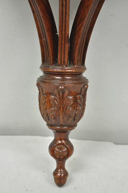 Regency Style Mahogany Plume Prince of Wales Carved Wall Mount Bracket Shelf