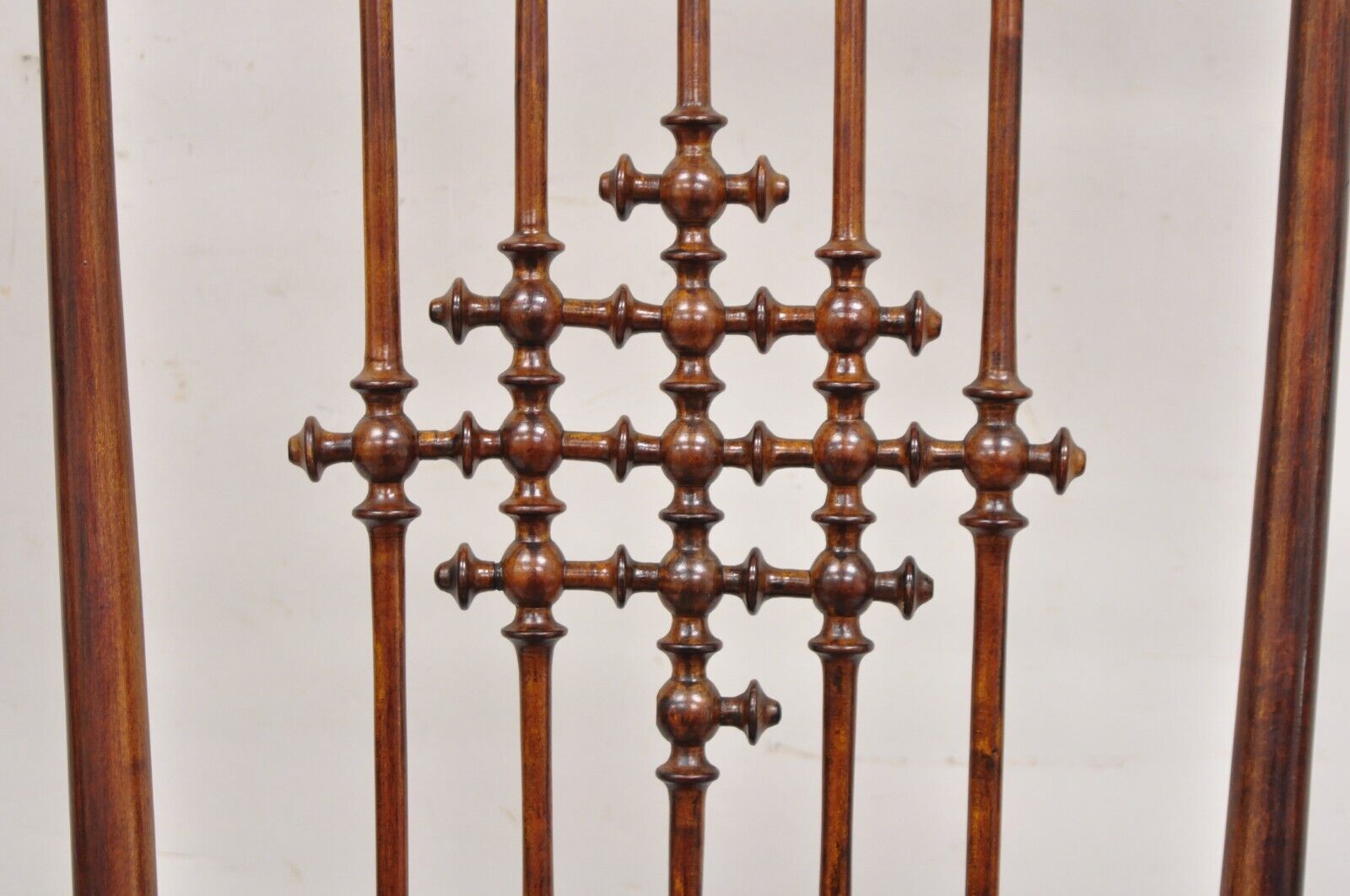 Victorian Aesthetic Movement Chestnut Stick & Ball Spindle Rocker Rocking Chair