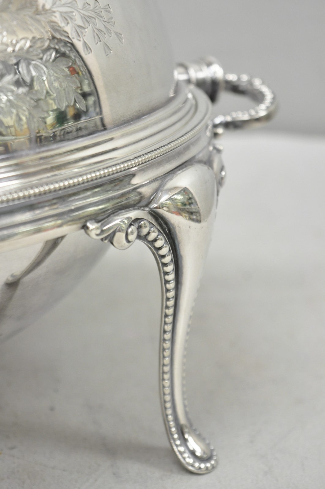 Antique Elkington & Co English Silver Plated Chafing Dish Revolving Dome Warmer