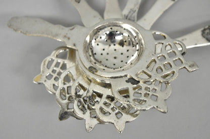 Antique D.W. Haber & Son NY Silver Plated Victorian Tea Strainer - Set of 6