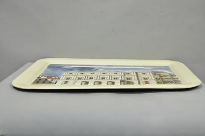 Vintage Fornasetti Milano Italy Italian Large Tole Metal Tray Piazza della Scala