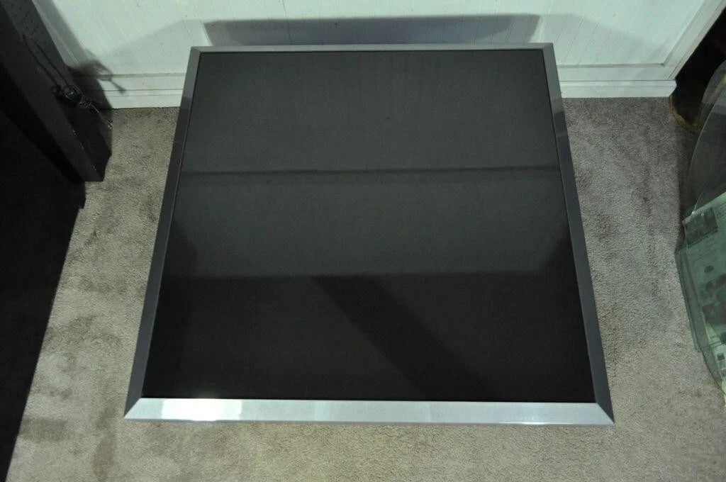 Industrial Modern Large Custom Aluminum Gun Metal 40" Square Coffee Table