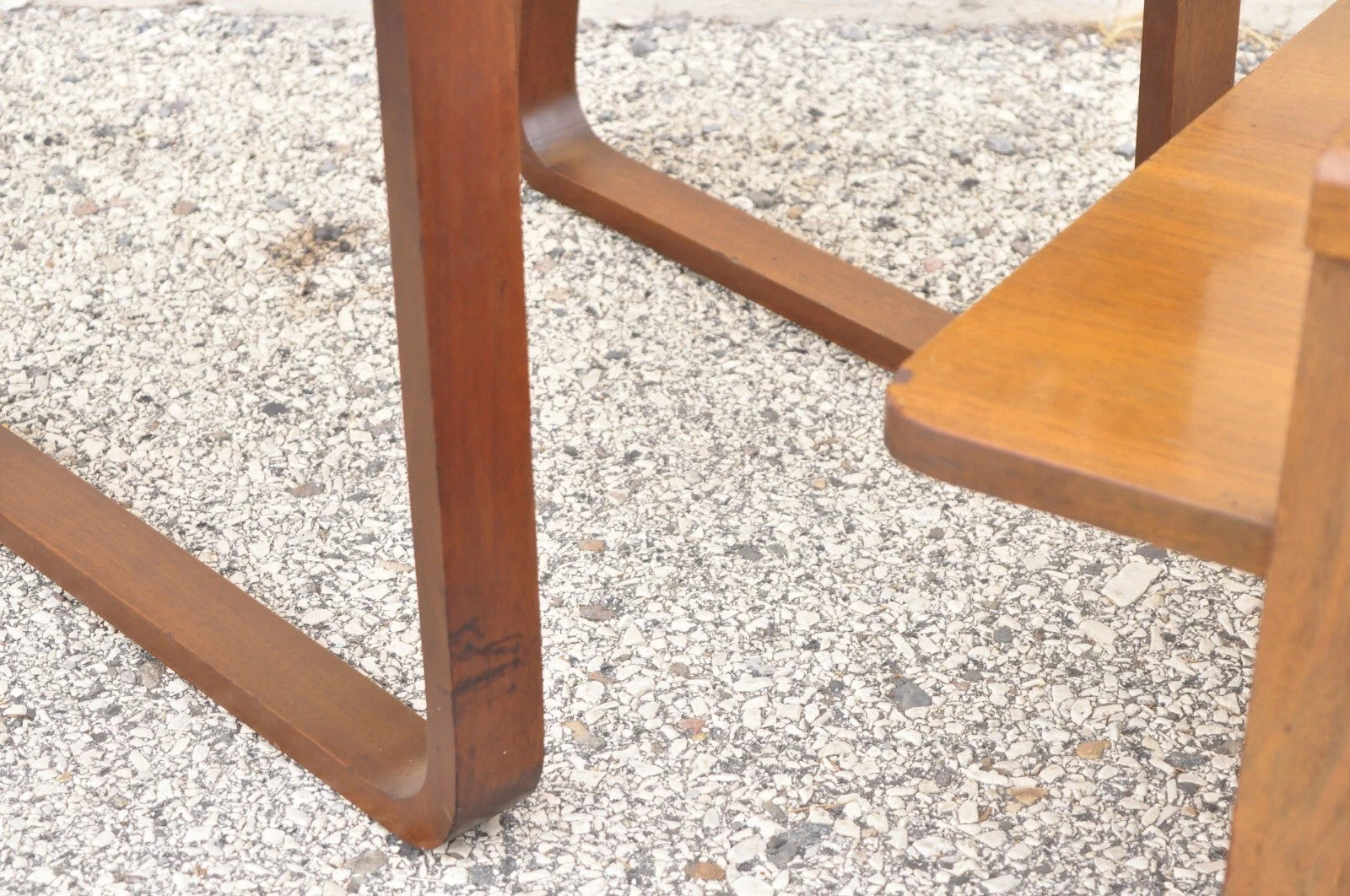 Vintage Mid Century Modern Mahogany & Glass Coffee Table & Pair End Table Set