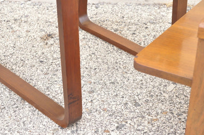 Vintage Mid Century Modern Mahogany & Glass Coffee Table & Pair End Table Set