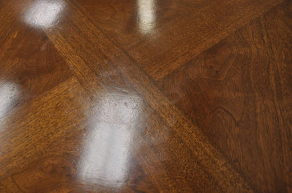 Vintage Lane Mid Century Modern Walnut Octagonal Stretcher Base Coffee Table