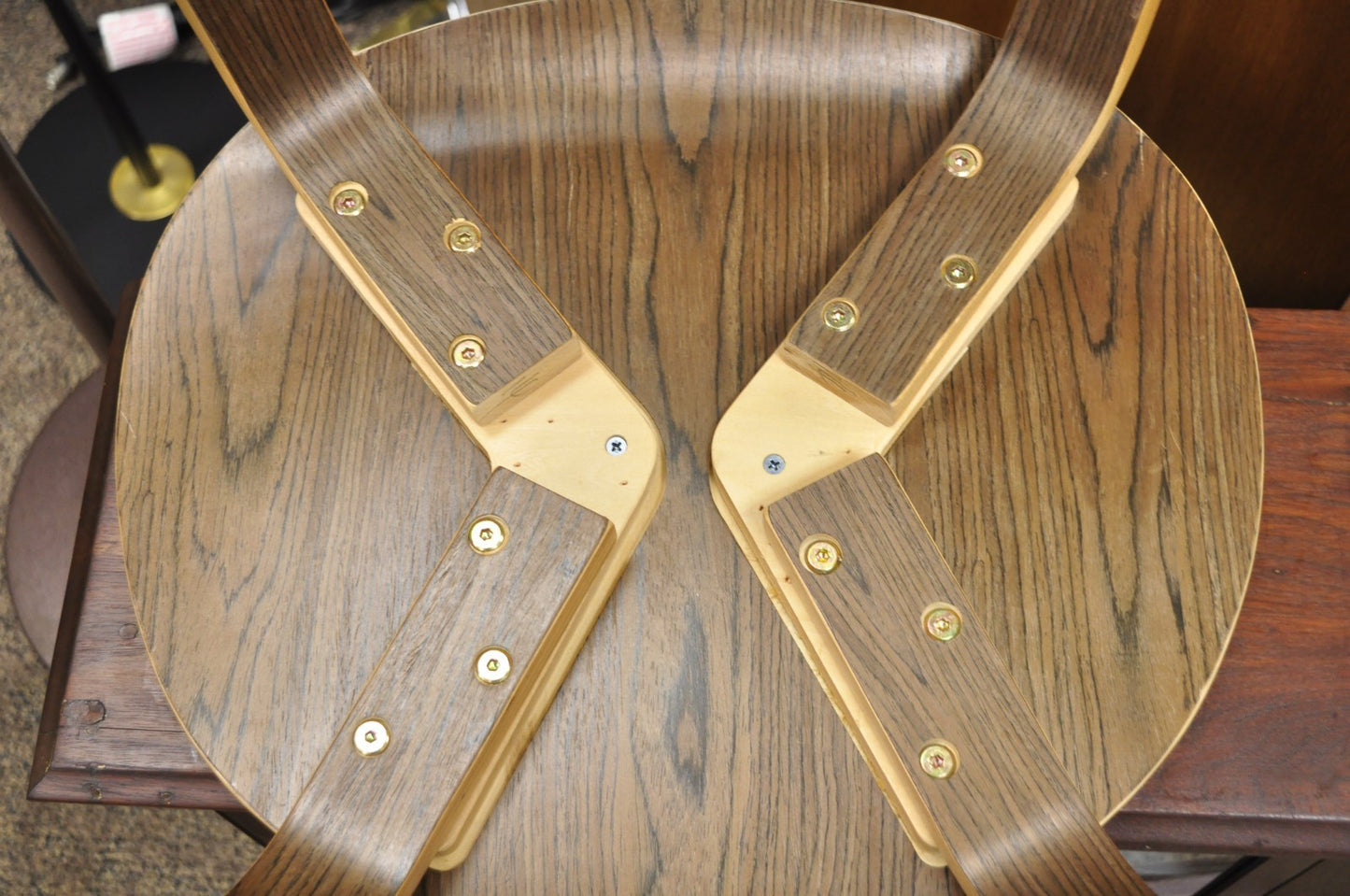 Contemporary Modern Bent Plywood Pretzel Style Dining Chairs  - Set of 4