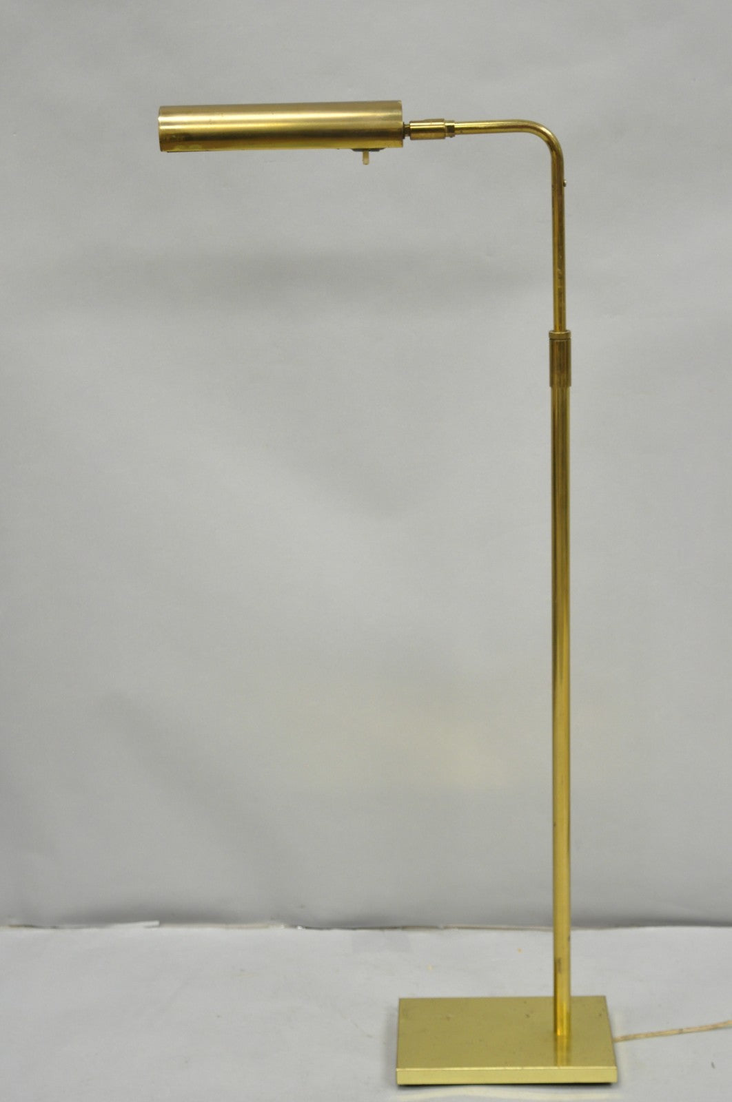 Mid Century Modern Koch & Lowy Brass Pharmacy Reading Adjustable Floor Lamp