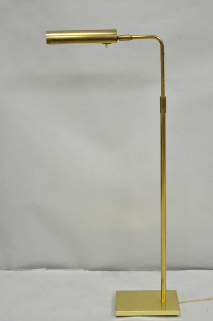 Mid Century Modern Koch & Lowy Brass Pharmacy Reading Adjustable Floor Lamp