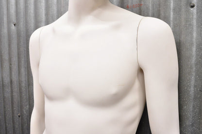 Male Fiberglass White Matte Finish Full Body Display Mannequin by Almax (A)