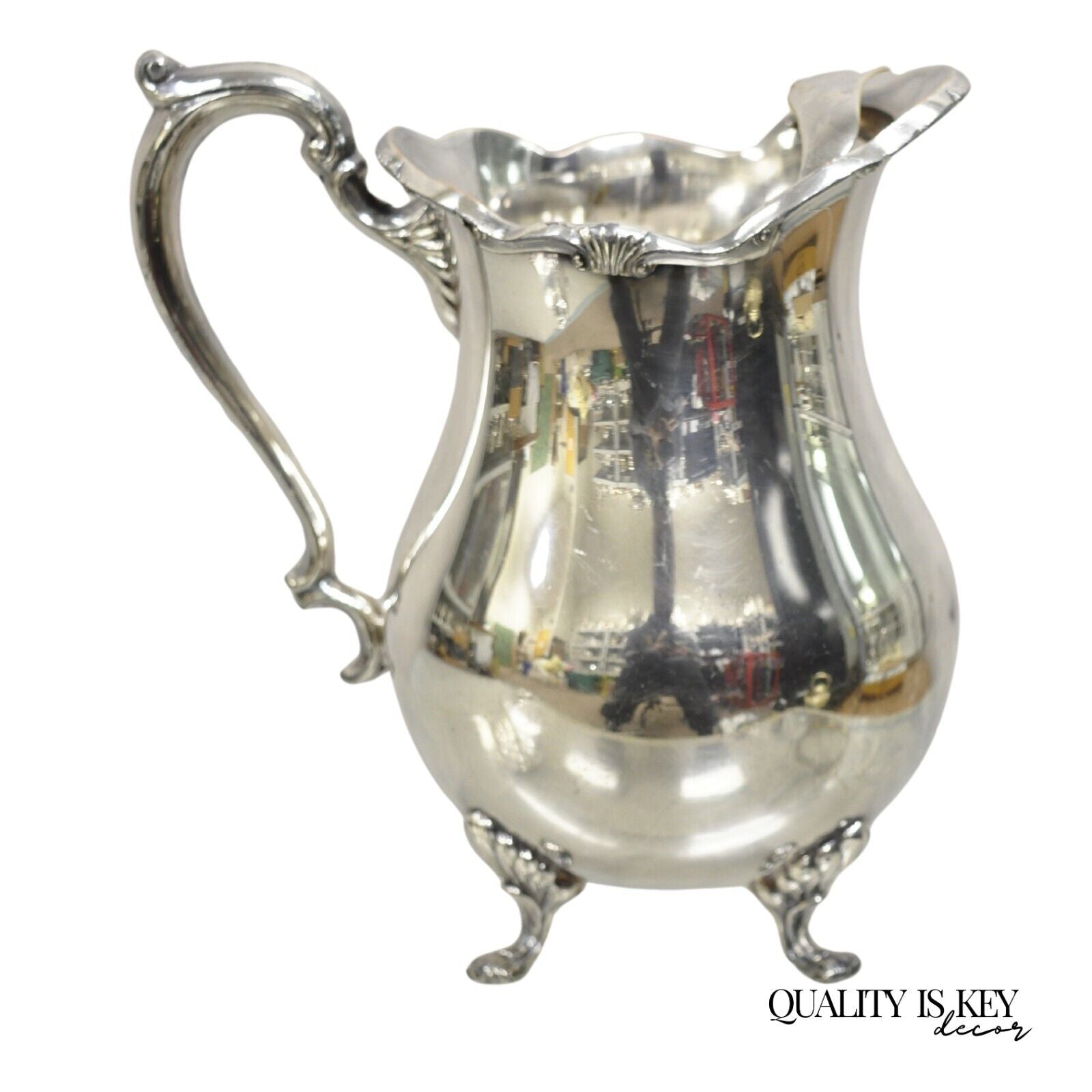Vintage FB Rogers "Georgetown" Victorian Bulbous Silver Plated Water Pitcher