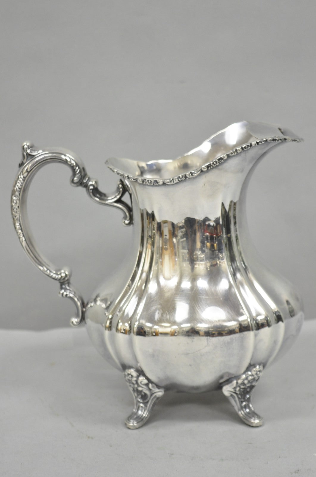 Vintage Lancaster Rose by Poole Victorian Silver Plated Bulbous Water Pitcher