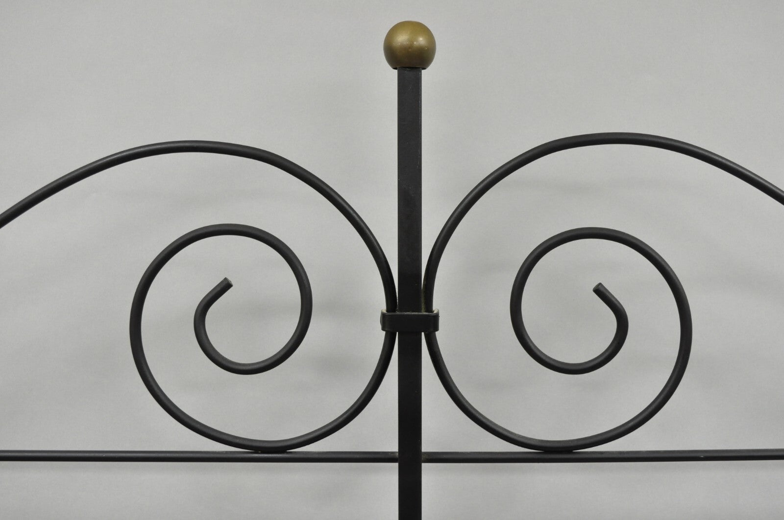 Vintage French Bakers Rack 3 Tier Scrolling Wrought Iron and Brass Etagere
