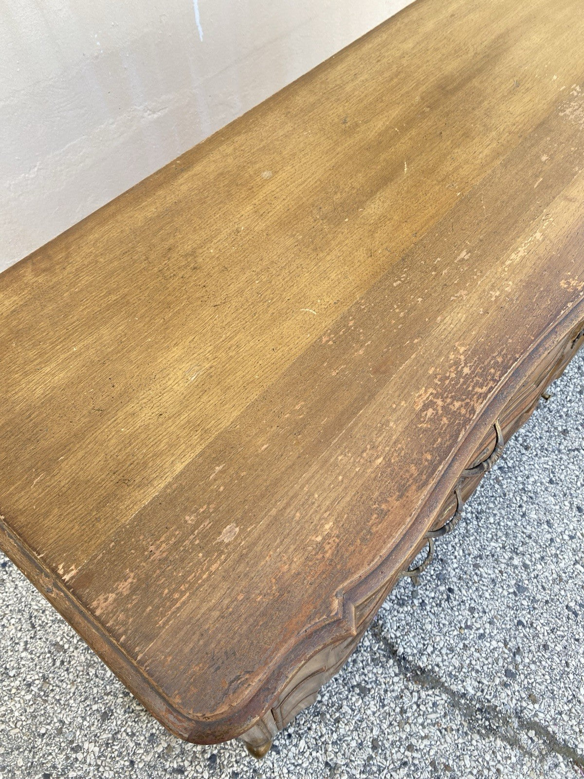 Vintage Auffray & Co French Country Provincial Walnut 9 Drawer Dresser Credenza
