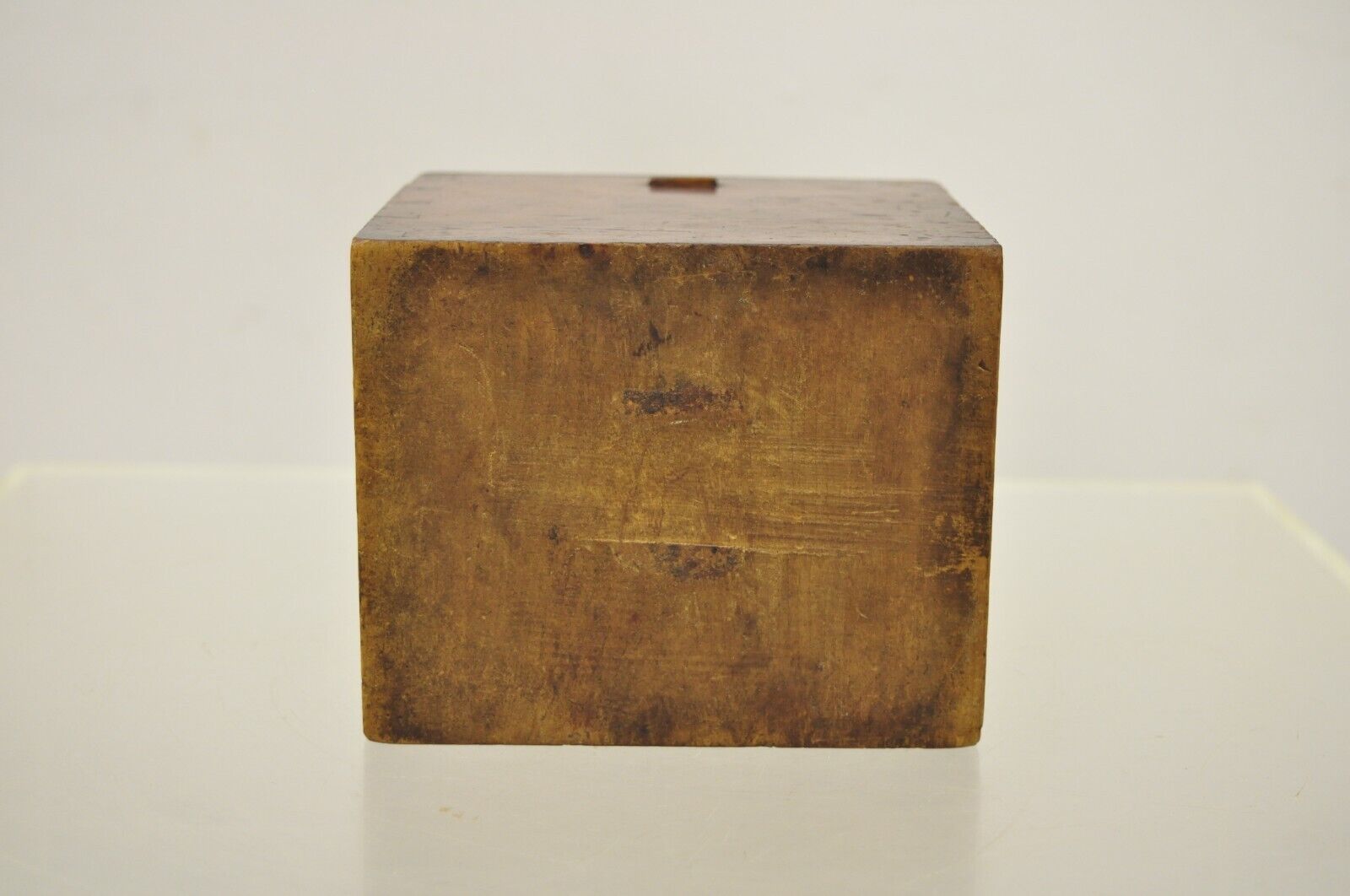 Antique English Walnut Tea Caddy Small Desk Box Victorian with Dovetail