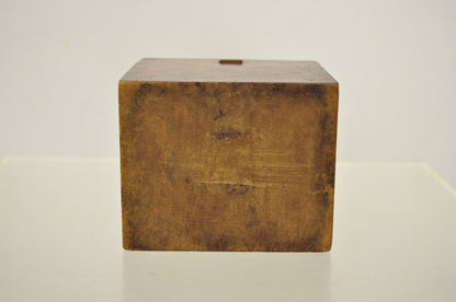 Antique English Walnut Tea Caddy Small Desk Box Victorian with Dovetail