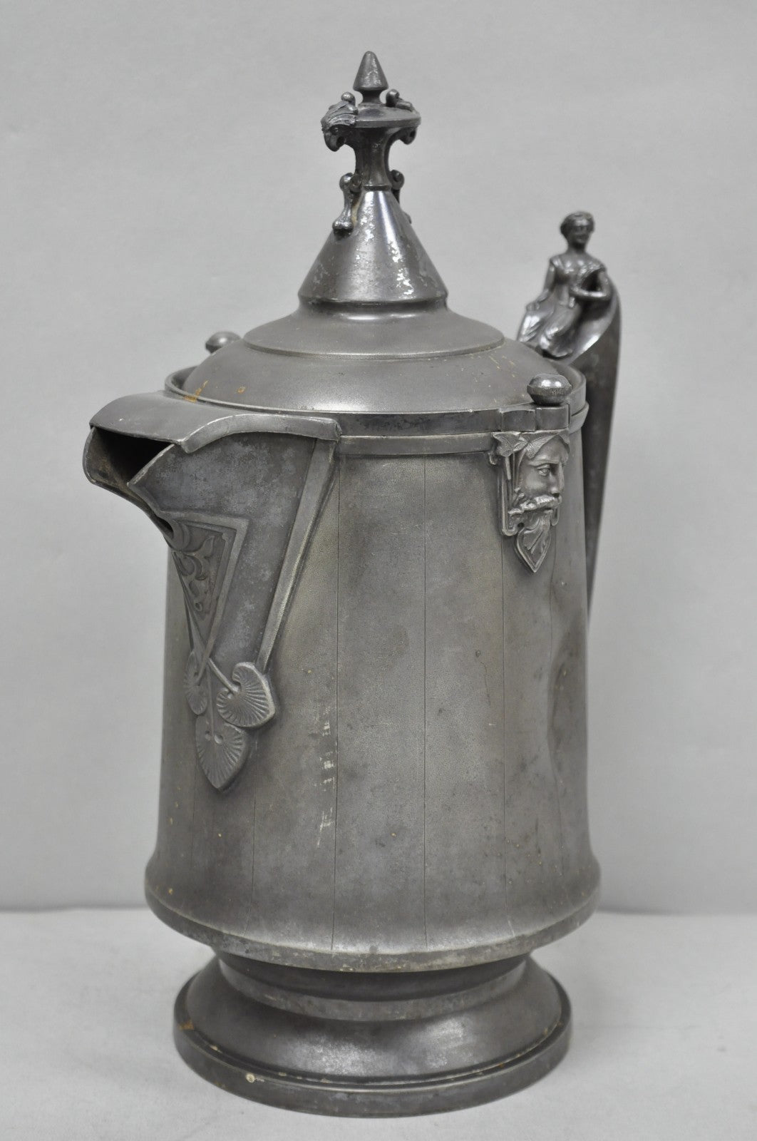 Antique Renaissance Reed & Barton Figural Silver Plated Coffee Water Pitcher