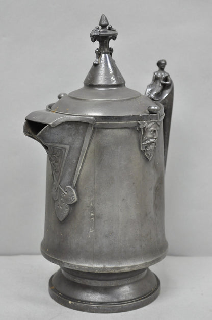 Antique Renaissance Reed & Barton Figural Silver Plated Coffee Water Pitcher