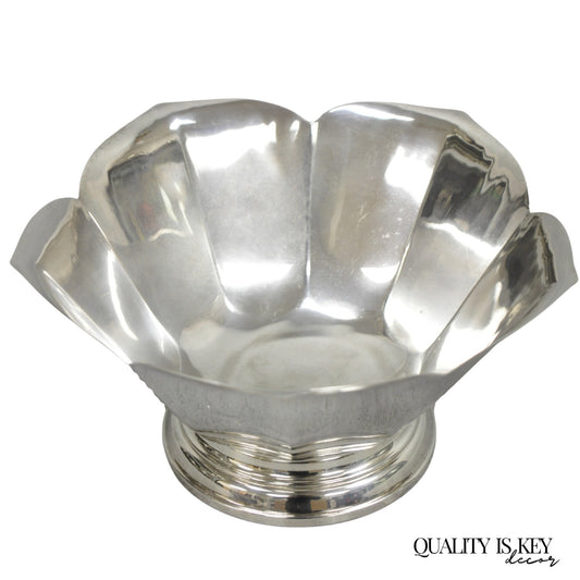 Vintage Mid Century Modern Silver Plated Lotus Flower Petal Decorative Bowl