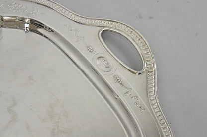 Antique Reed & Barton 04072 English Edwardian Silver Plater Serving Platter Tray