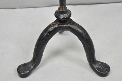 Antique French Victorian Tole Metal Hand Painted Floral Adjustable Firescreen