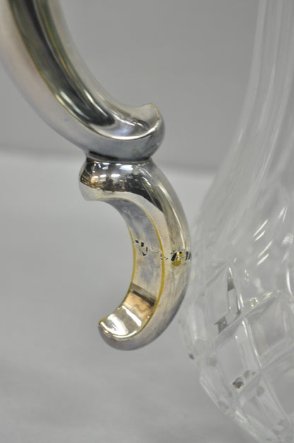 Antique Victorian German Silver Plated Cut Crystal Glass Lemonade Water Pitcher