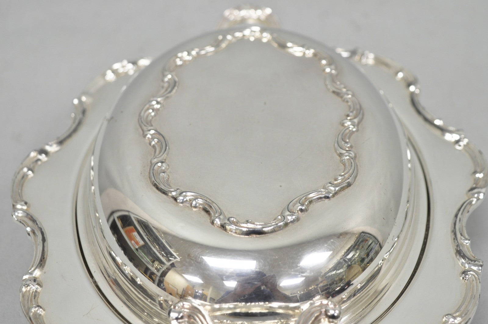 Vintage Victorian Style Silver Plated Covered Vegetable Serving Dish Platter
