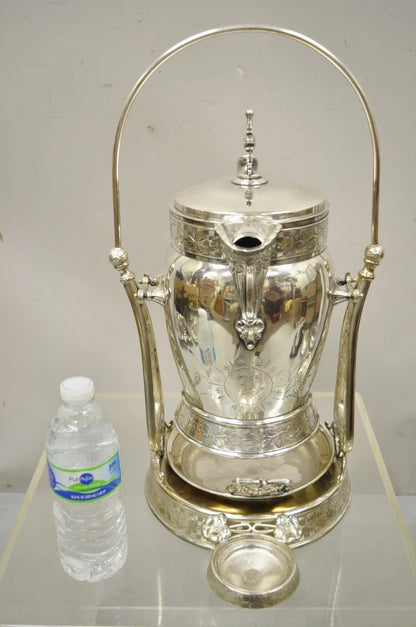 Antique Wilcox Silver Plated Victorian Ornate Tilt Stand Water Lemonade Pitcher