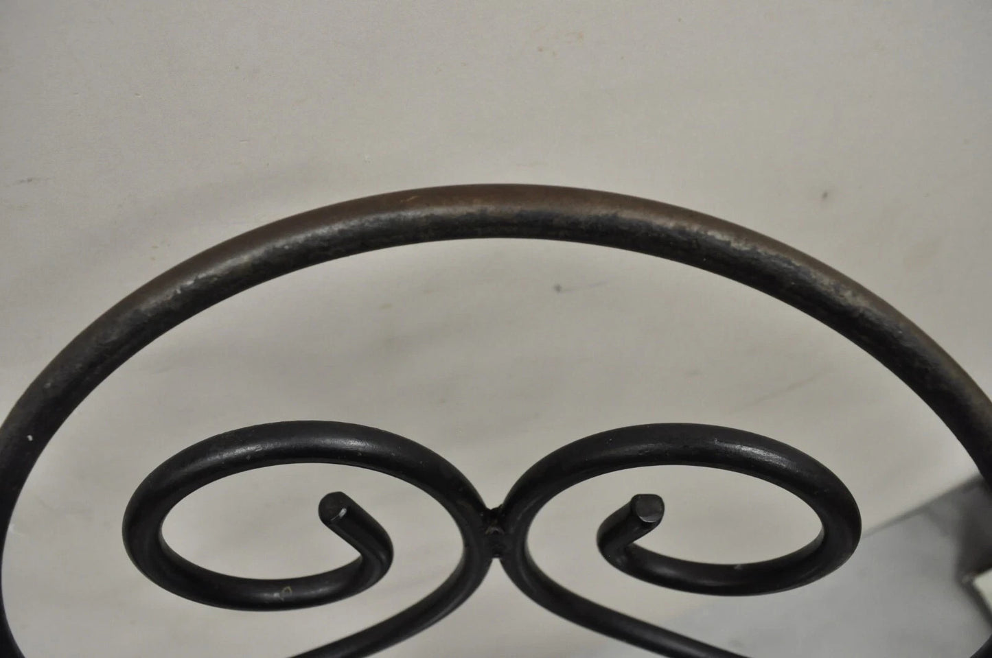 Mid Century Modern Arthur Umanoff Wrought Iron Swivel Counter Bar Stool Pair